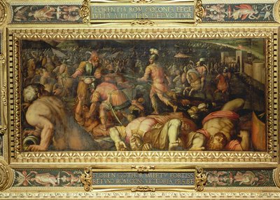 Die Niederlage von Radagasio von der Decke des Salone dei Cinquecento, 1565 von Giorgio Vasari